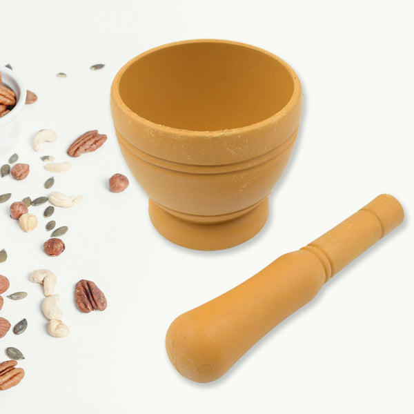 Mortar and Pestle Set for Spices, Okhli Masher, Khalbatta, Kharal, Mixer, Natural & Traditional Grinder and Musal, Well Design for Kitchen, Home, Herb