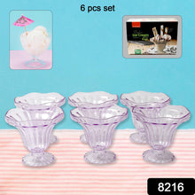 Crystal Plastic Ice-Cream Bowl, Home & Kitchen Serving Platter or Dessert Cup for Sundae, Sweets, Snacks, Fruit, Pudding, Nuts or Dip, Serving Bowls (Crystal Cups, Set of 6)