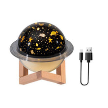 Elegant planet-shaped humidifier with LED light for rooms