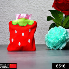 Strawberry design hot water bag, ideal for neck pain relief.