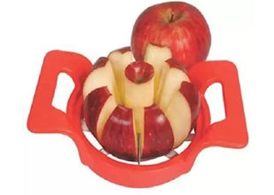 Apple cutter with multi-color design.