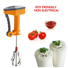 Compact power-free blender for various ingredients.